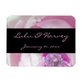 Diamond in Pink Rose Personal Wedding Magneet (Horizontaal)