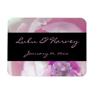 Diamond in Pink Rose Personal Wedding Magneet