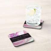 Diamond in Pink Rose Personal Wedding Onderzetter (Rechterzijde)