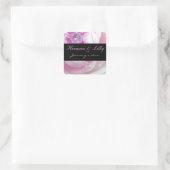 Diamond in Pink Rose Persoonlijk huwelijk Vierkante Sticker (Tas)