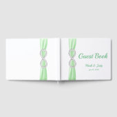 Diamond Infinity Green Ribbon Wedding Guestbook Gastenboek (Volledig)