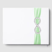 Diamond Infinity Green Ribbon Wedding Guestbook Gastenboek (Achterkant)