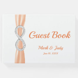 Diamond Infinity Oranje Lint Bruiloft Gastenboek