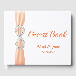 Diamond Infinity Oranje Lint Bruiloft Gastenboek