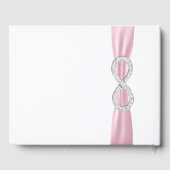Diamond Infinity Pink Ribbon Wedding Guestbook Gastenboek (Achterkant)