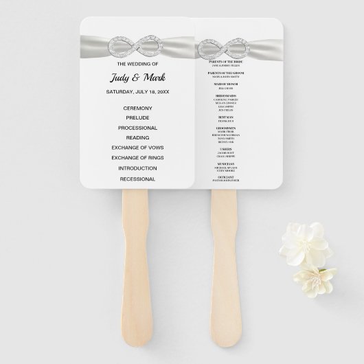 Diamond Infinity Trouwprogramma Fans Handwaaier (Voorkant en achterkant)