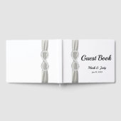 Diamond Infinity White Ribbon Wedding Guestbook Gastenboek (Volledig)