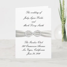Diamond Infinity White Wedding Program Kaart