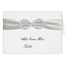 Diamond Infinity White Wedding Table Place Card