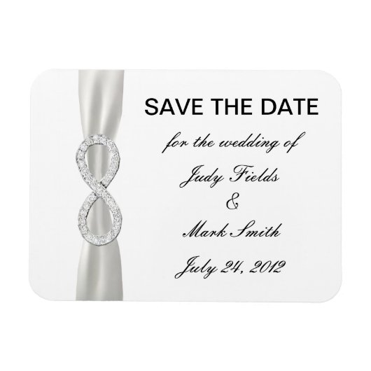 Diamond Infinity WhiteWedding Save the Date Magnet Magneet (Horizontaal)