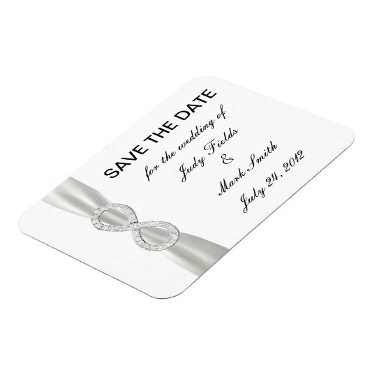 Diamond Infinity WhiteWedding Save the Date Magnet Magneet (Linkerzijde)