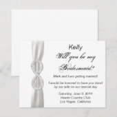 Diamond Infinity Wit Huwelijksbruidsmeisje Kaart (Voorkant / Achterkant)