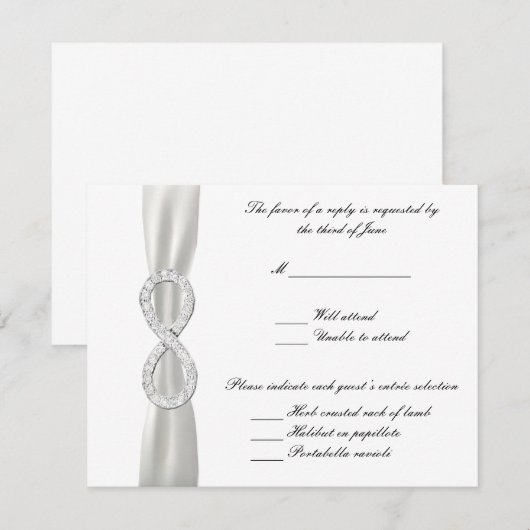 Diamond Infinity Wit Huwelijksreactie Kaart (Voorkant / Achterkant)
