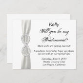 Diamond Infinity Witte Trouw Bruidsmeisje Kaart (Voorkant / Achterkant)