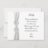 Diamond Infinity Witte Trouw Bruidsmeisje Kaart (Voorkant)
