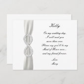 Diamond Infinity Witte Trouw Bruidsmeisje Kaart (Voorkant / Achterkant)