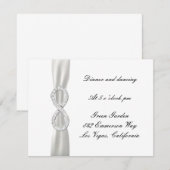 Diamond Infinity Witte Trouwreceptiekaart Kaart (Voorkant / Achterkant)