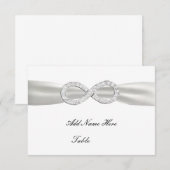 Diamond Infinity Witte Trouwtafel Plaatshouderkaar Kaart (Voorkant / Achterkant)