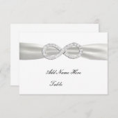Diamond Infinity Witte Trouwtafel Plaatskaart (Voorkant / Achterkant)
