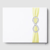 Diamond Infinity Yellow Ribbon Wedding Guestbook Gastenboek (Achterkant)