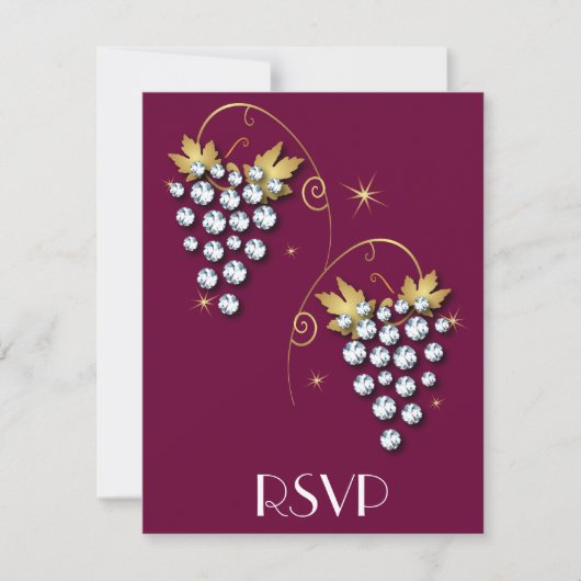 Diamond Invitations Grapes Design Kaart (Voorkant)