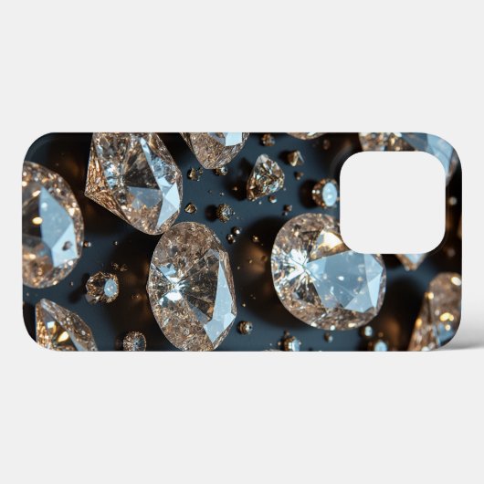 Diamond iPhone Case ziet eruit als echte diamanten (Achterkant (horizontaal))