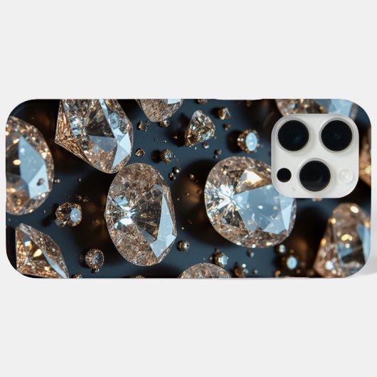 Diamond iPhone Case ziet eruit als echte diamanten (Achterkant (horizontaal))