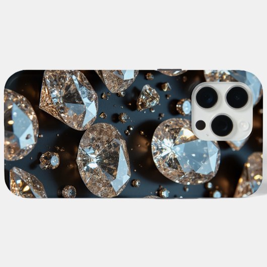 Diamond iPhone Case ziet eruit als echte diamanten (Achterkant (horizontaal))