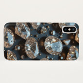 Diamond iPhone Case ziet eruit als echte diamanten (Achterkant (horizontaal))