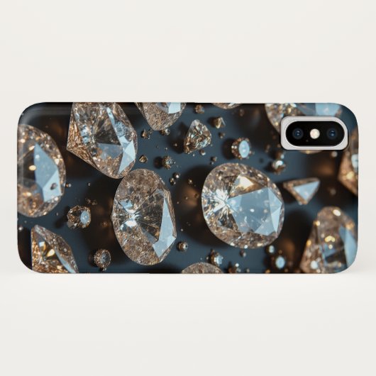 Diamond iPhone Case ziet eruit als echte diamanten (Achterkant (horizontaal))