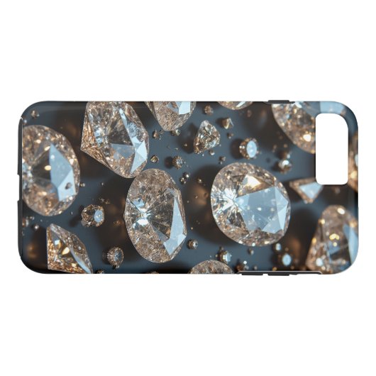 Diamond iPhone Case ziet eruit als echte diamanten (Achterkant (Horizontaal))