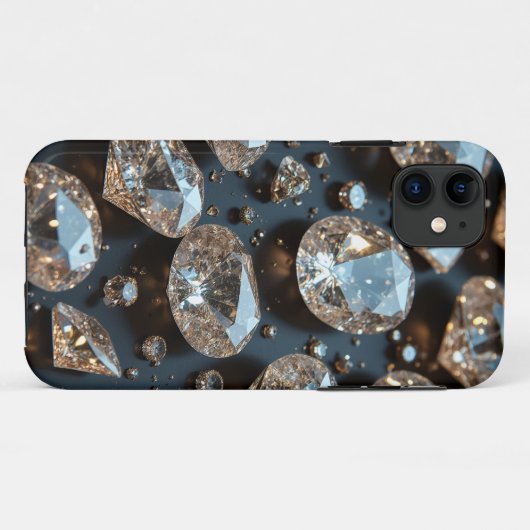 Diamond iPhone Case ziet eruit als echte diamanten (Achterkant (horizontaal))