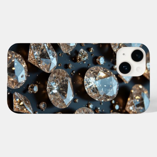Diamond iPhone Case ziet eruit als echte diamanten (Achterkant (horizontaal))