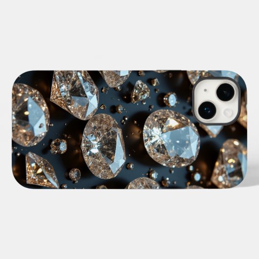 Diamond iPhone Case ziet eruit als echte diamanten (Achterkant (horizontaal))