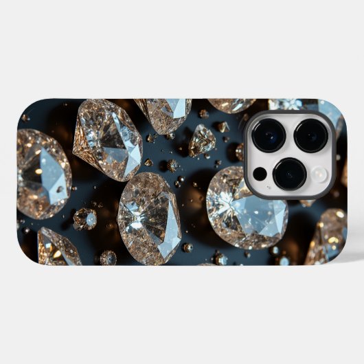 Diamond iPhone Case ziet eruit als echte diamanten (Achterkant (horizontaal))