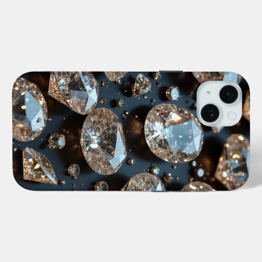Diamond iPhone Case ziet eruit als echte diamanten (Achterkant (horizontaal))