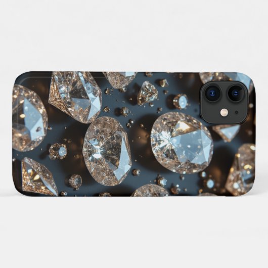 Diamond iPhone Case ziet eruit als echte diamanten (Achterkant (horizontaal))