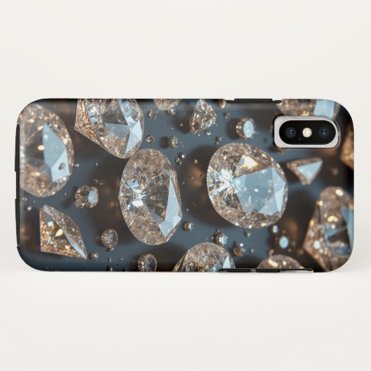 Diamond iPhone Case ziet eruit als echte diamanten (Achterkant (horizontaal))