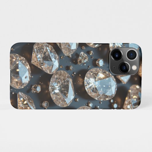 Diamond iPhone Case ziet eruit als echte diamanten Hoesje (Achterkant horizontaal)