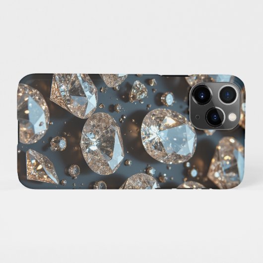 Diamond iPhone Case ziet eruit als echte diamanten iPhone Hoesje (Achterkant horizontaal)