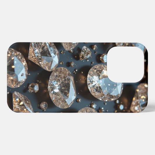 Diamond iPhone Case ziet eruit als echte diamanten iPhone Hoesje (Achterkant horizontaal)