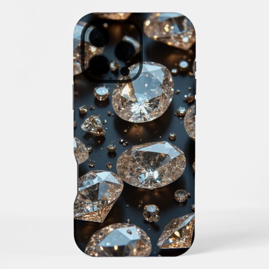 Diamond iPhone Hoesje ziet eruit als echte diamant iPhone 16 Pro Max Hoesje (Achterkant)