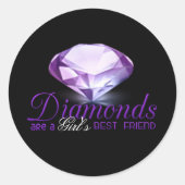 Diamond is de beste vriendin van het meisje ronde sticker (Voorkant)