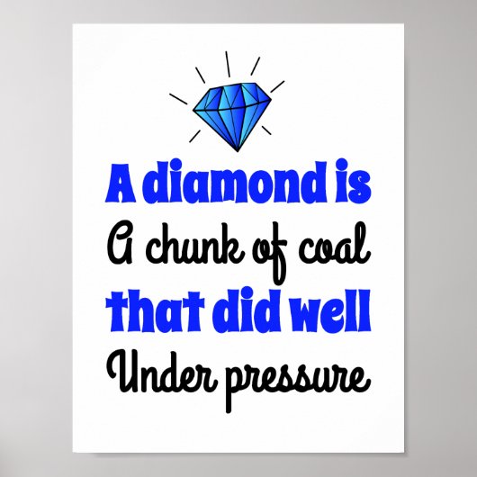 Diamond is steenkool - Motivatie, Inspirerend huis Poster (Voorkant)