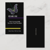 Diamond Jewel Rhinestone Butterfly Visitekaartje (Voorkant / Achterkant)