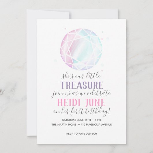 Diamond Jewel-uitnodiging Kaart (Voorkant)