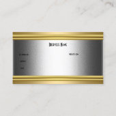 Diamond Jewel Zebra Gold op Gold Silver Elegant Visitekaartje (Achterkant)