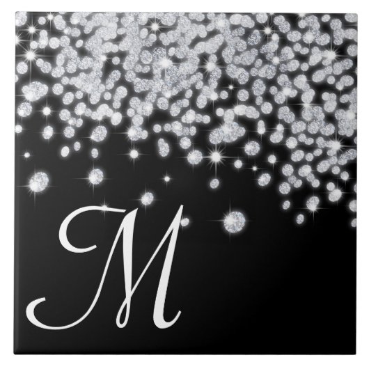 Diamond Jewelry Glitz Monogram Display Tile Tegeltje (Voorkant)