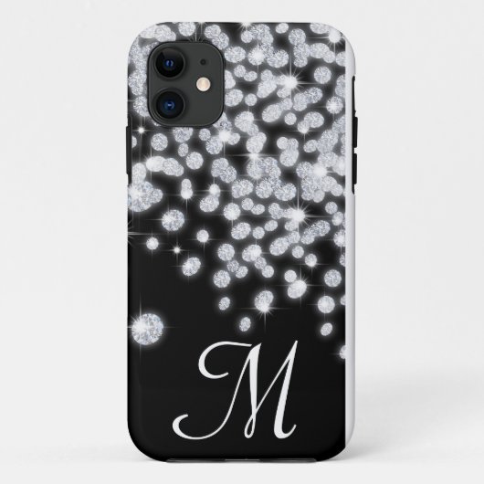 Diamond Jewels Jewelry Glit Monogram IPHONE 5 Hoes (Achterkant)
