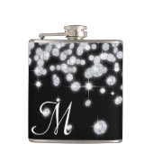 Diamond Jewels Jewelry Glit Monogram Whiskey Flask Heupfles (Voorkant)
